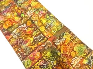 ふくれ織花更紗模様全通袋帯